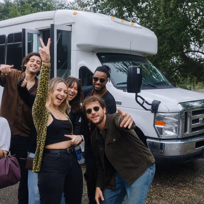 Black Mercedes Sprinter van staged for an Orlando Concert Transportation group