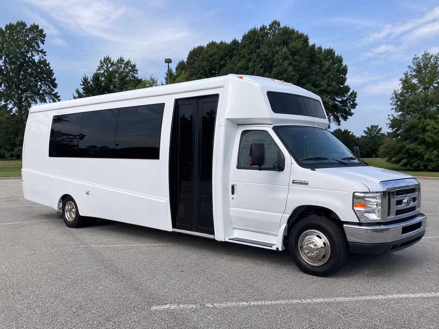 Interior of a party bus rental serving Orlando