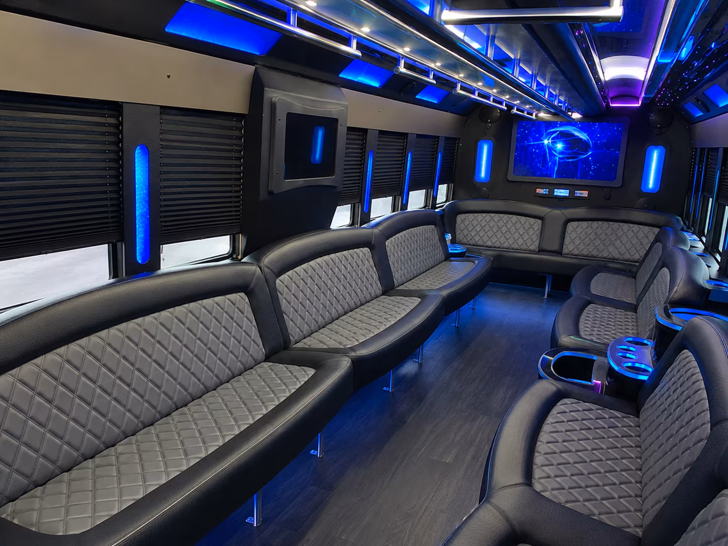 Orlando Bachelor & Bachelorette Transportation party bus interior