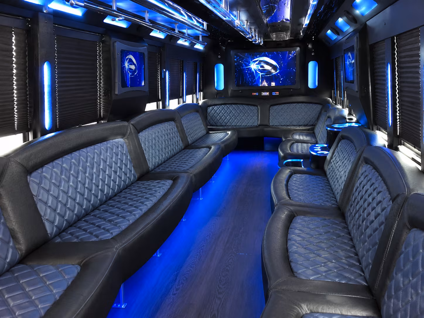 Orlando Wedding Transportation party bus interior