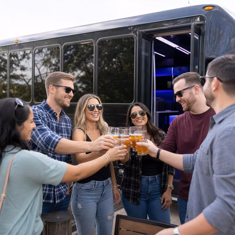 Passengers loading luggage while boarding an Orlando group shuttle